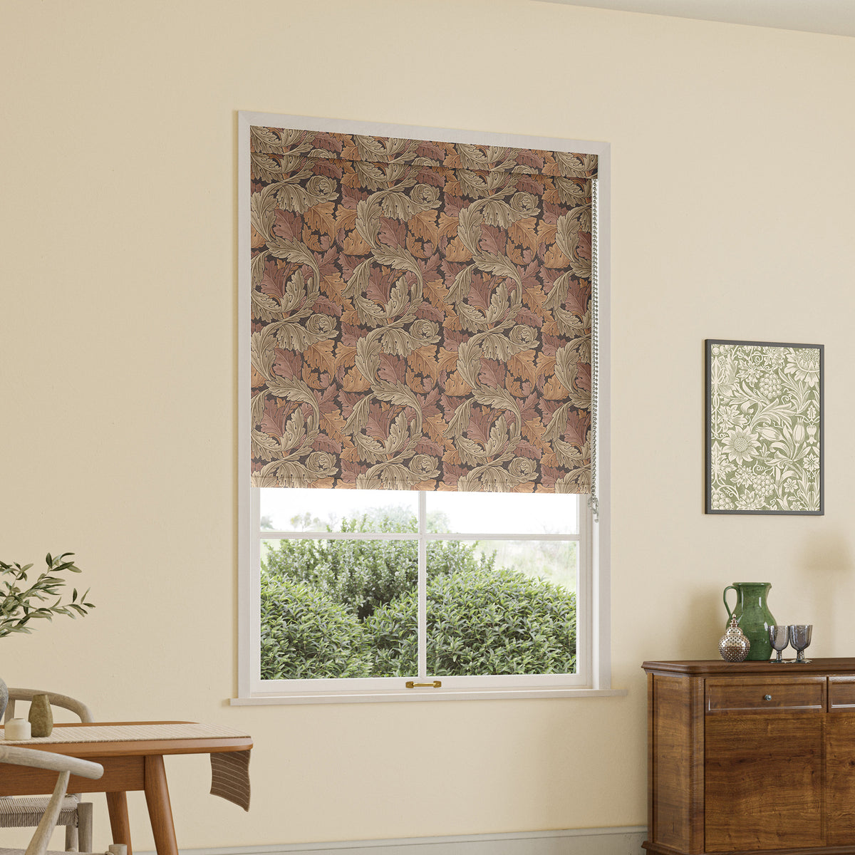 William Morris Acanthus Made to Measure Blackout Roller Blind Acorn