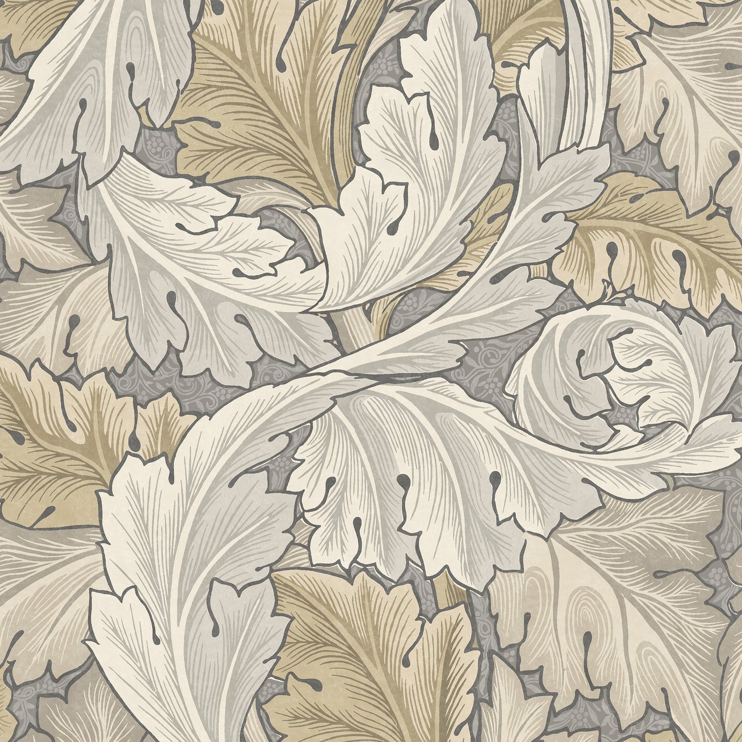 William Morris Acanthus Made to Measure Blackout Roller Blind Flint