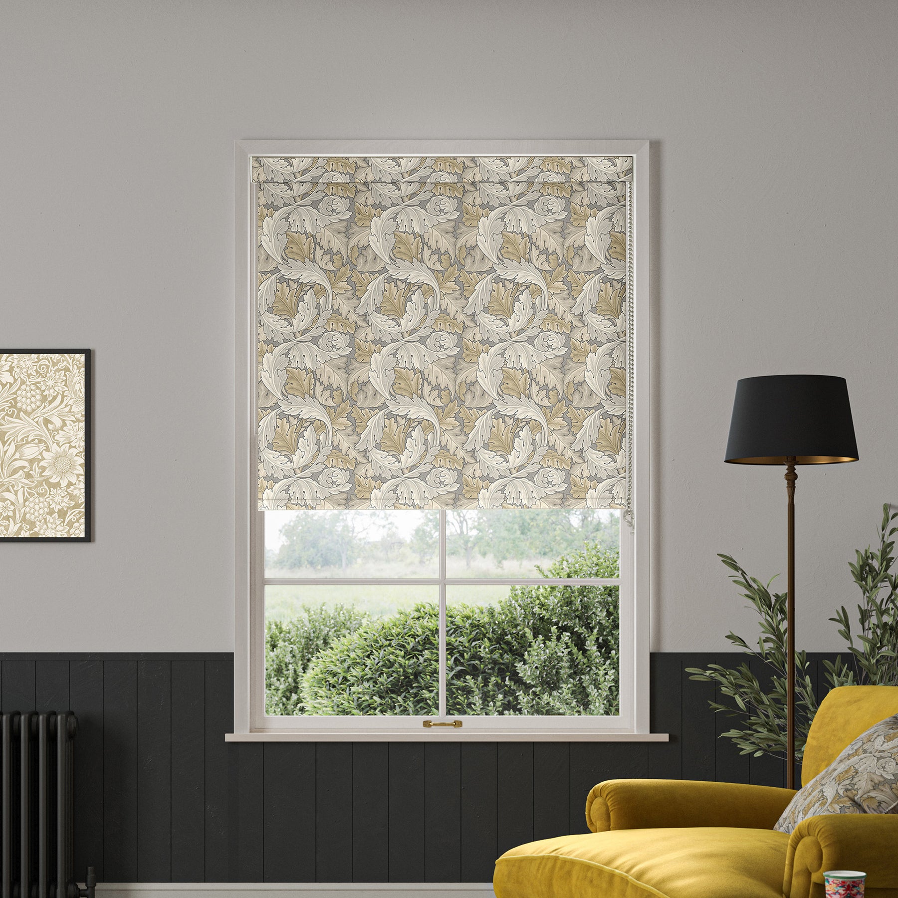 William Morris Acanthus Translucent Made to Measure Roller Blind Flint