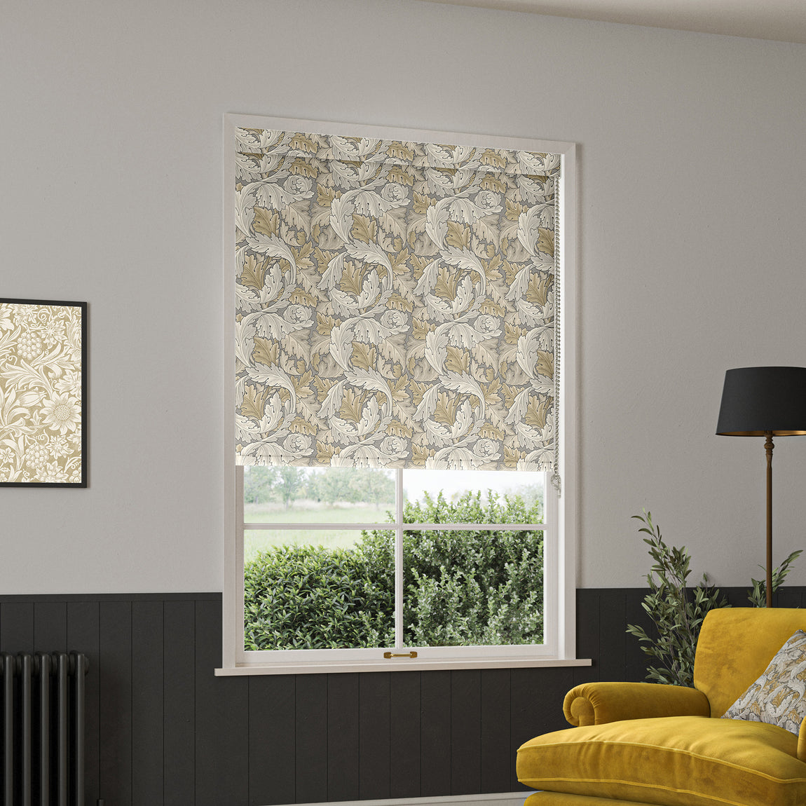William Morris Acanthus Translucent Made to Measure Roller Blind Flint
