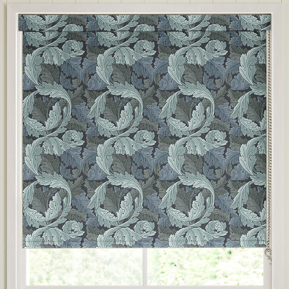 William Morris Acanthus Translucent Made to Measure Roller Blind Indigo