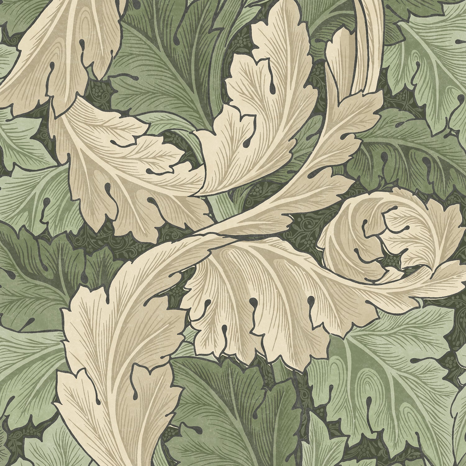 William Morris Acanthus Translucent Made to Measure Roller Blind Nettle