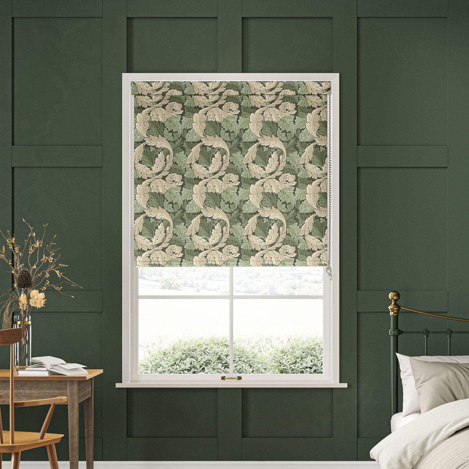 William Morris Acanthus Translucent Made to Measure Roller Blind Nettle