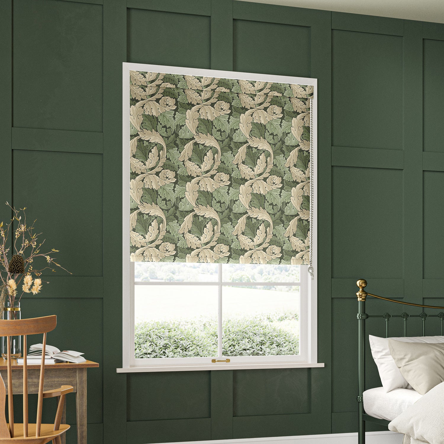 William Morris Acanthus Translucent Made to Measure Roller Blind Nettle