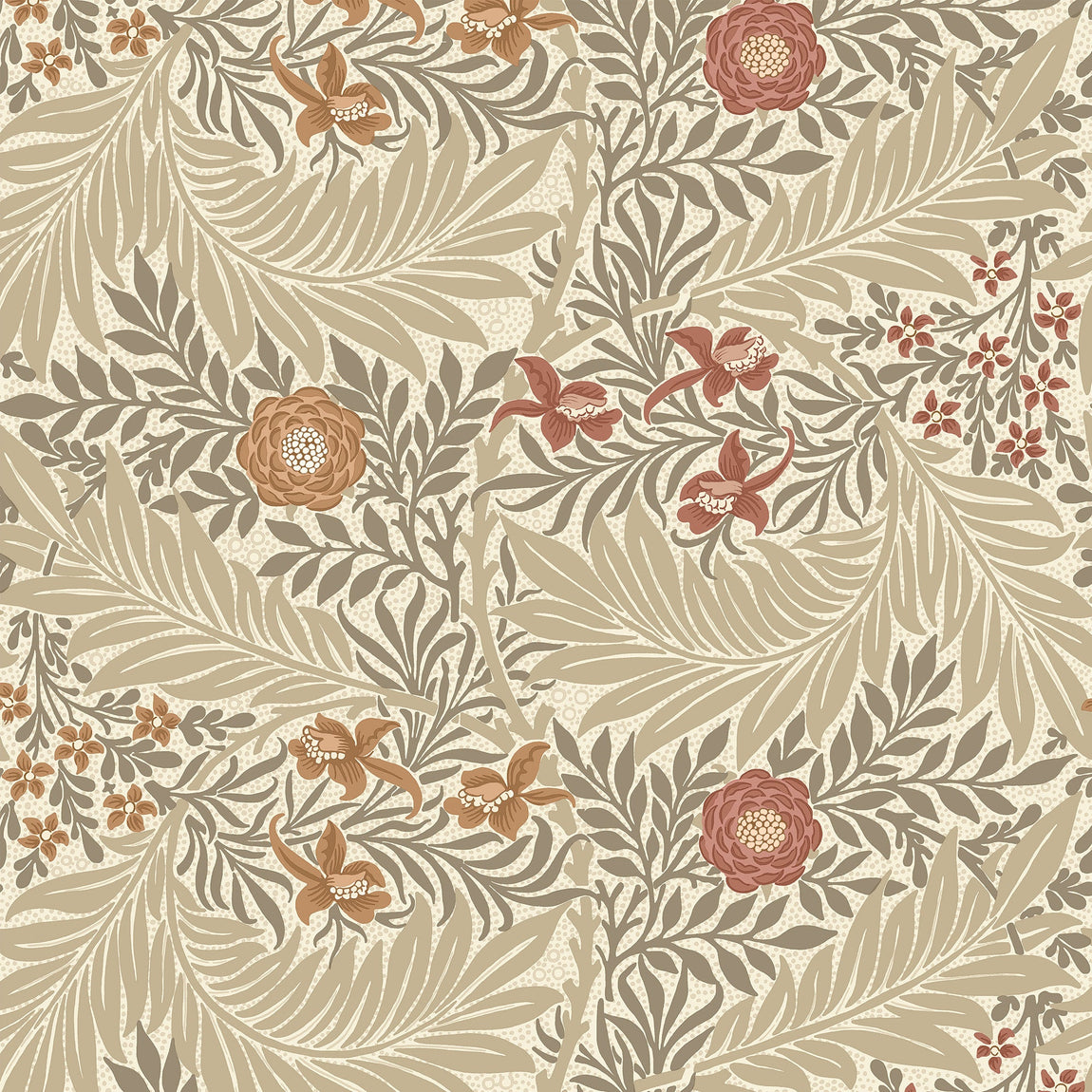 William Morris Larkspur Made to Measure Blackout Roller Blind Acorn