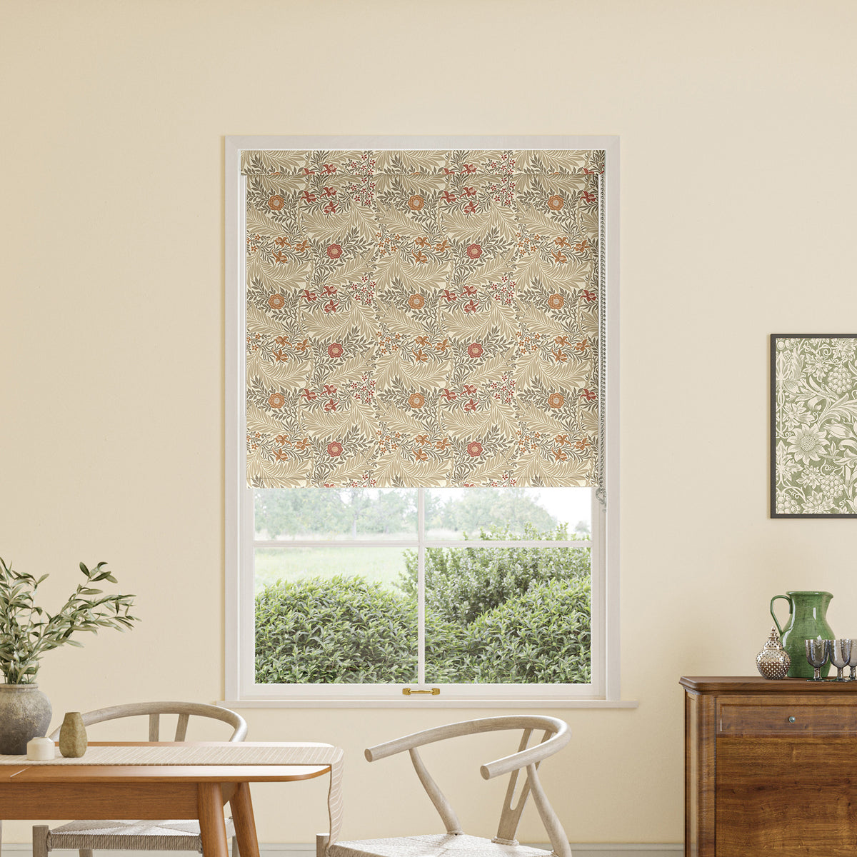 William Morris Larkspur Translucent Made to Measure Roller Blind Acorn