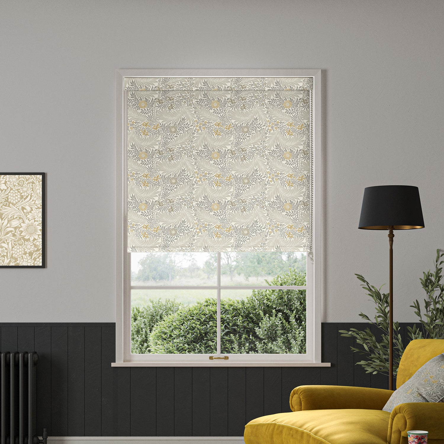 William Morris Larkspur Translucent Made to Measure Roller Blind Flint
