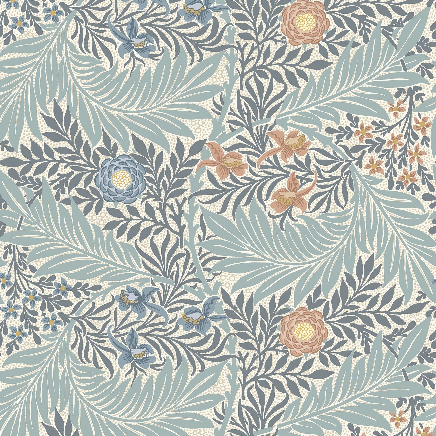William Morris Larkspur Made to Measure Blackout Roller Blind Woad