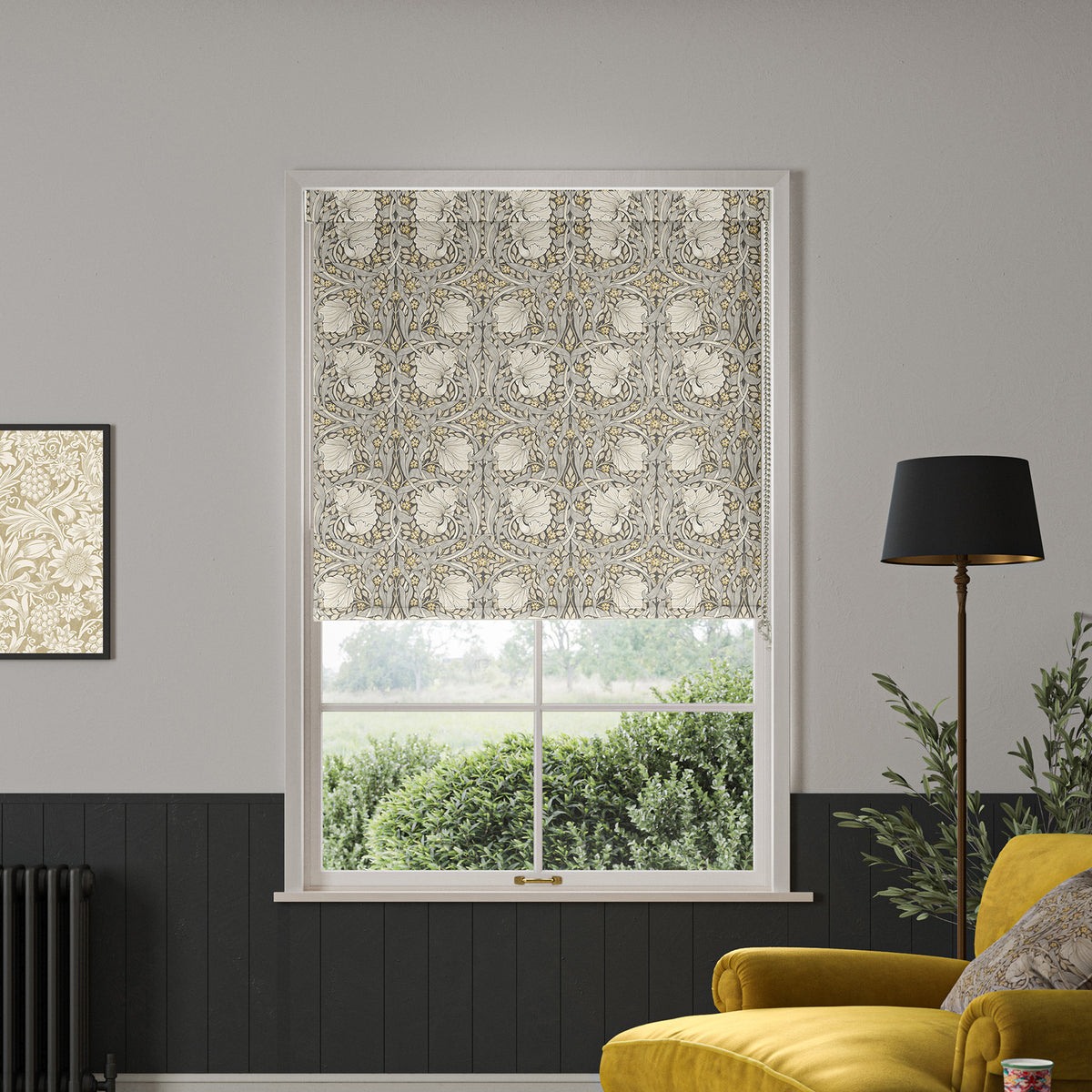William Morris Pimpernel Translucent Made to Measure Roller Blind Flint