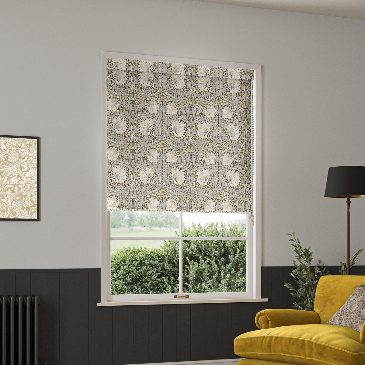 William Morris Pimpernel Translucent Made to Measure Roller Blind Flint
