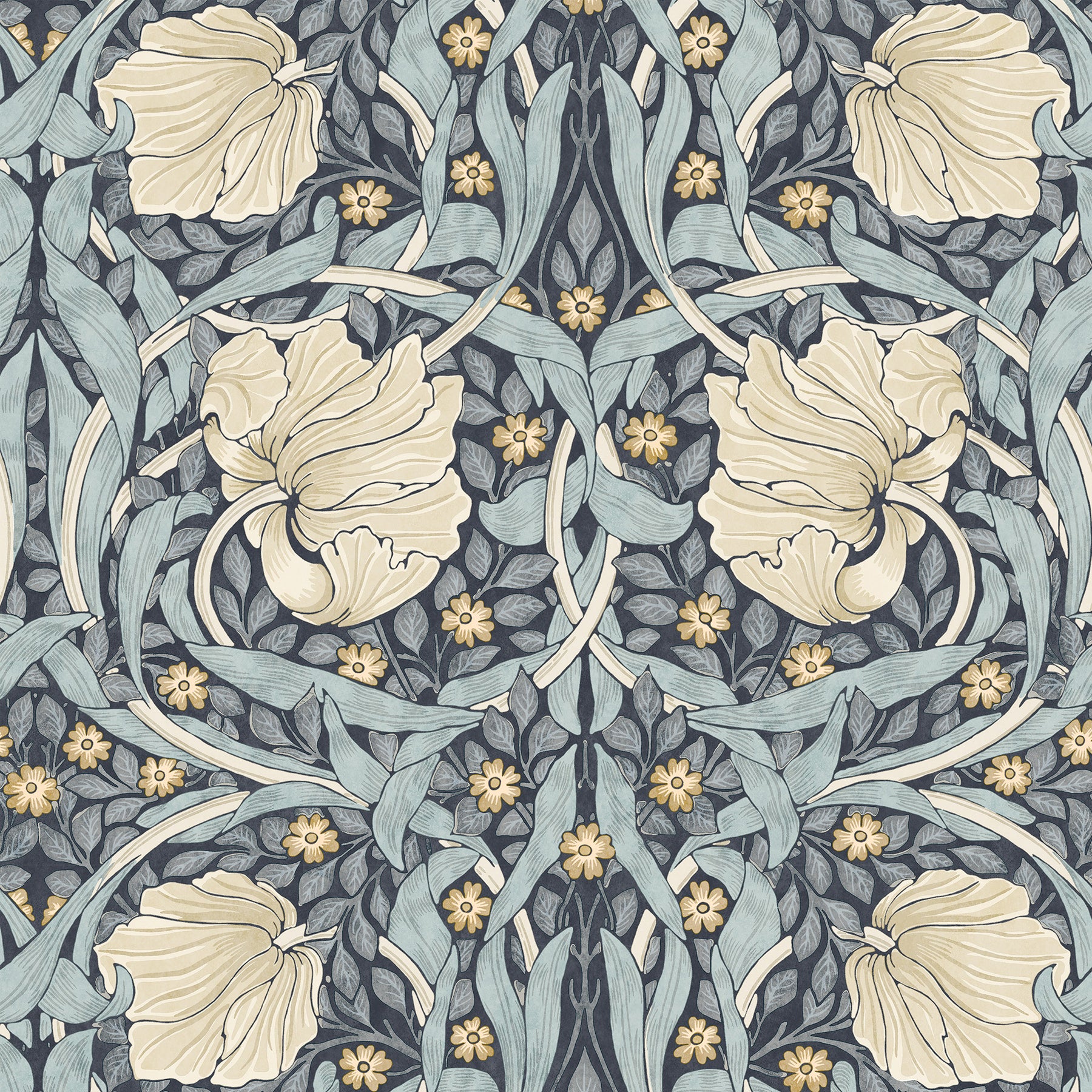William Morris Pimpernel Translucent Made to Measure Roller Blind Indigo