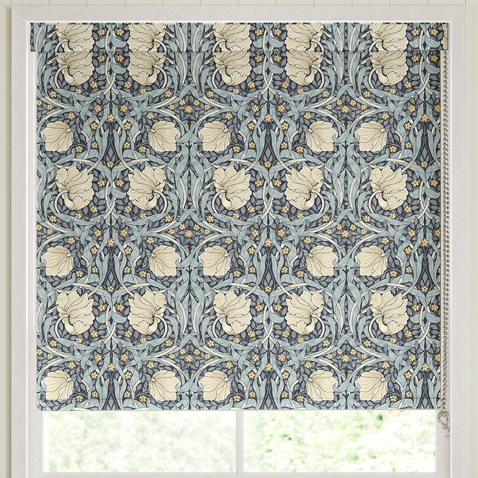 William Morris Pimpernel Translucent Made to Measure Roller Blind Indigo