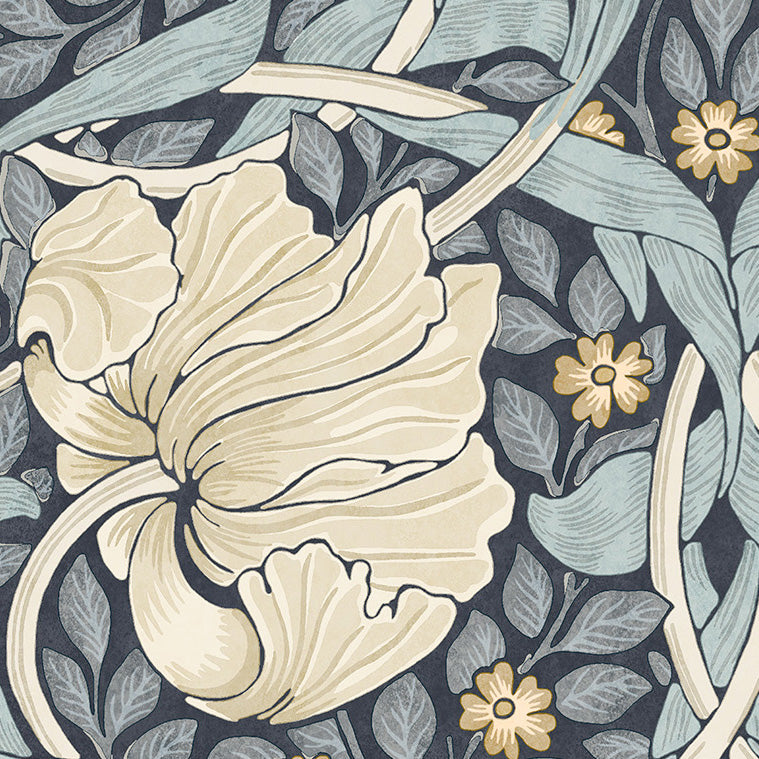 William Morris Pimpernel Made to Measure Blackout Roller Blind Indigo