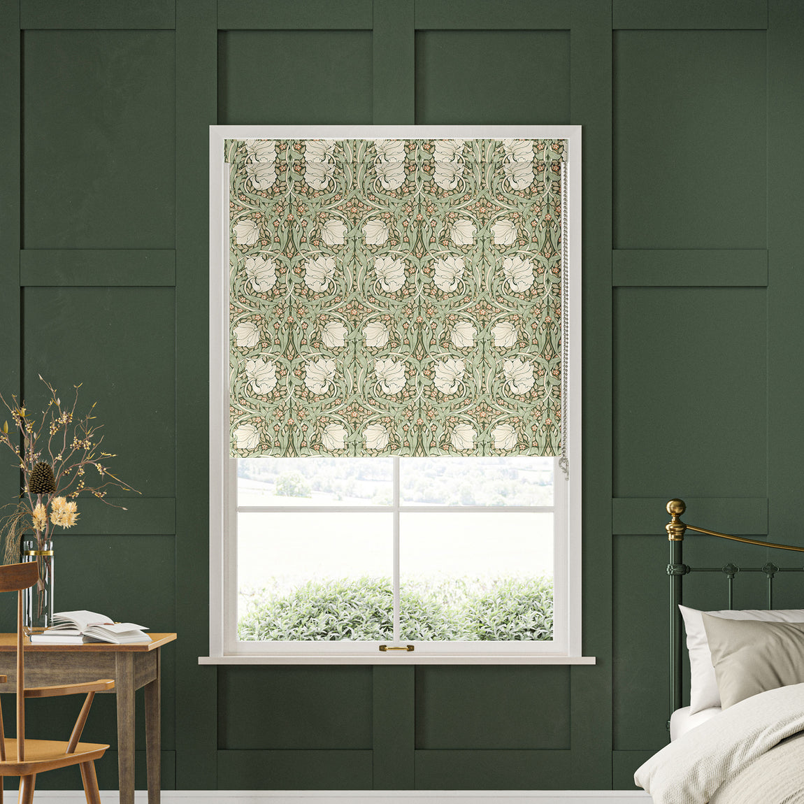 William Morris Pimpernel Translucent Made to Measure Roller Blind Nettle