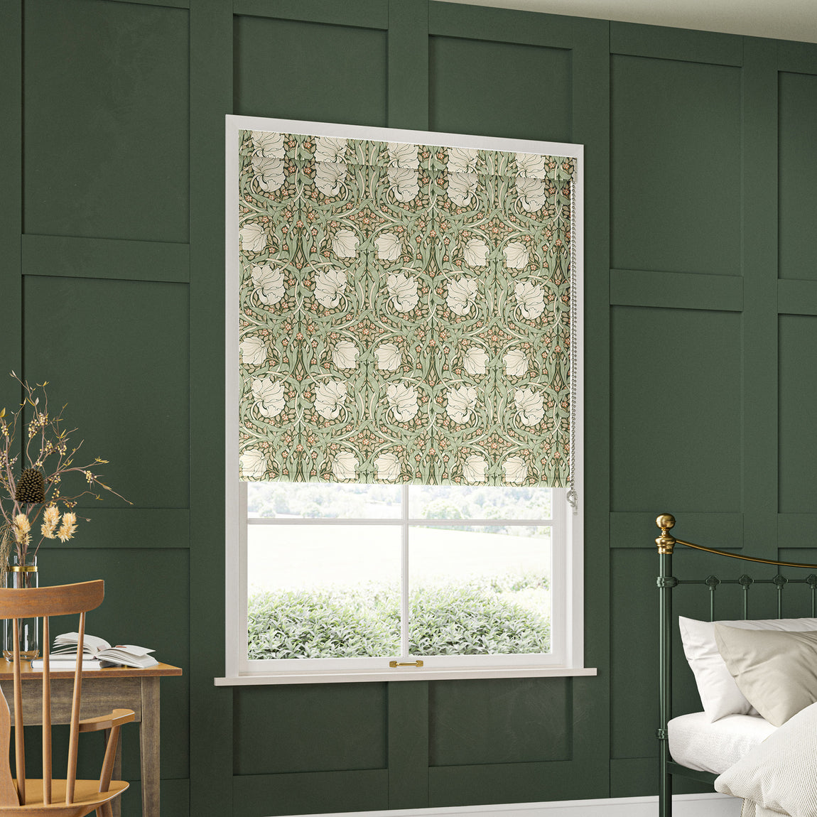 William Morris Pimpernel Made to Measure Blackout Roller Blind Nettle