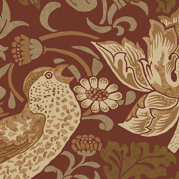 William Morris Strawberry Thief Translucent Made to Measure Roller Blind Acorn