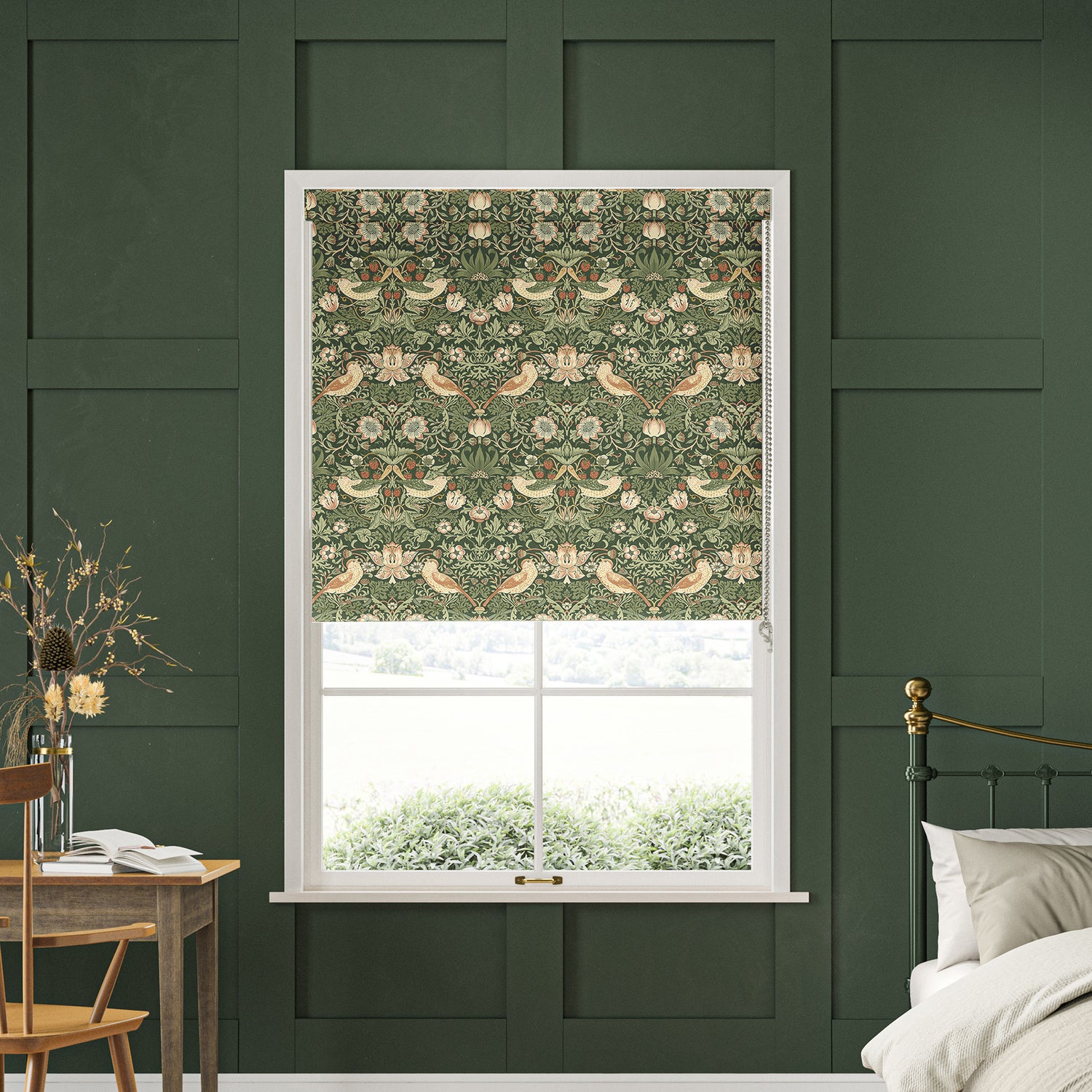 William Morris Strawberry Thief Translucent Made to Measure Roller Blind Nettle