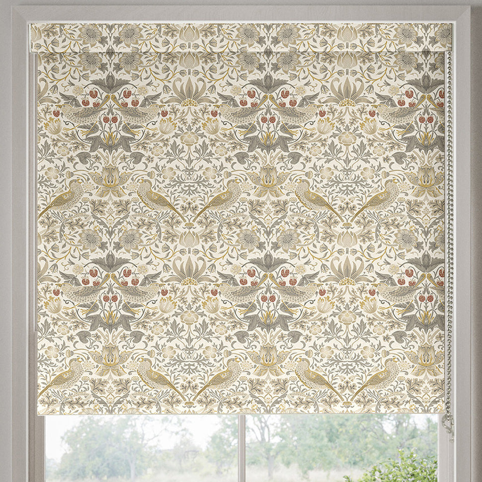 William Morris Strawberry Thief Translucent Made to Measure Roller Blind Ochre