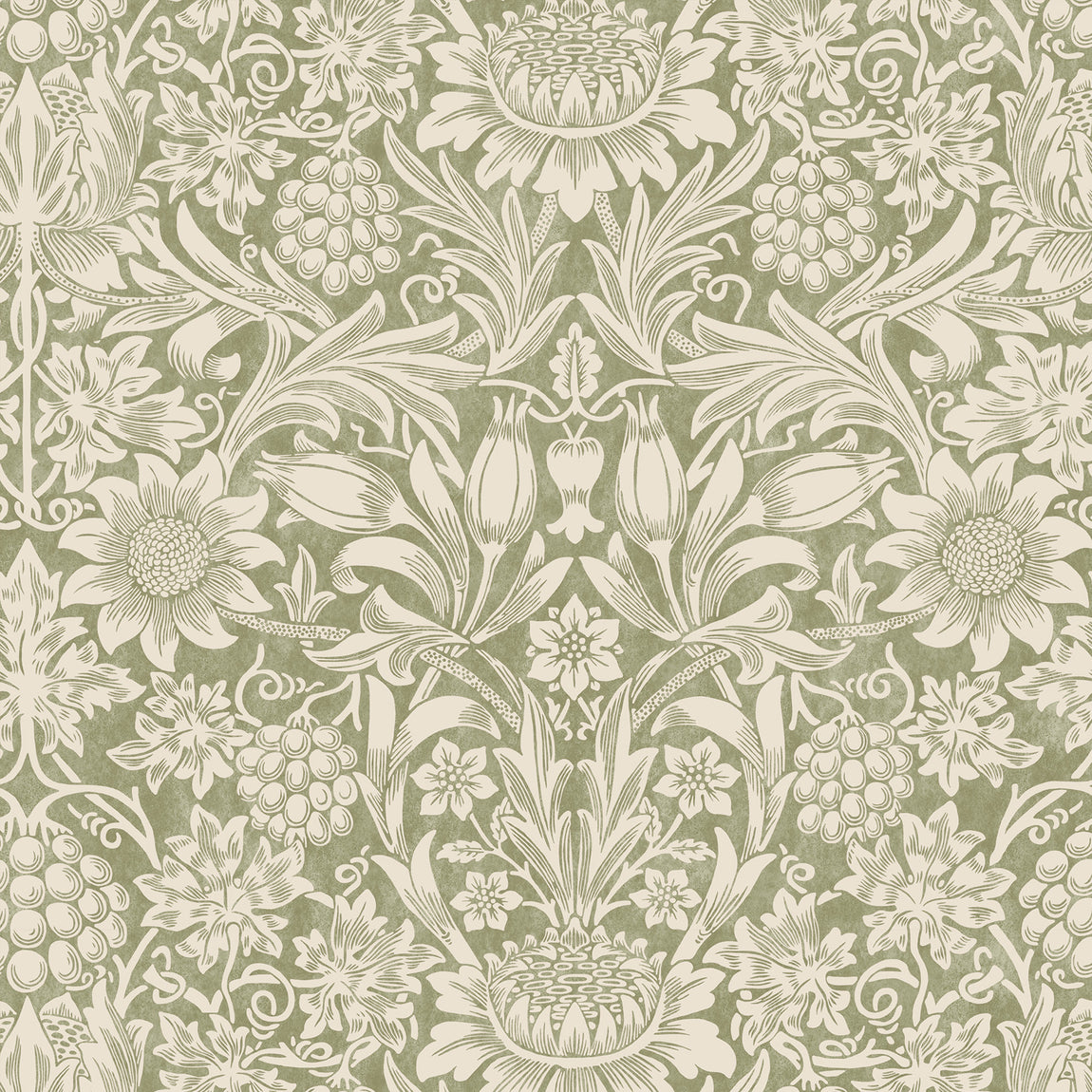 William Morris Sunflower Translucent Made to Measure Roller Blind Artichoke