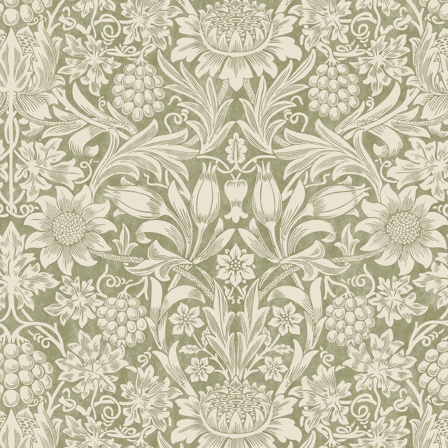 William Morris Sunflower Made to Measure Roman Blind Artichoke