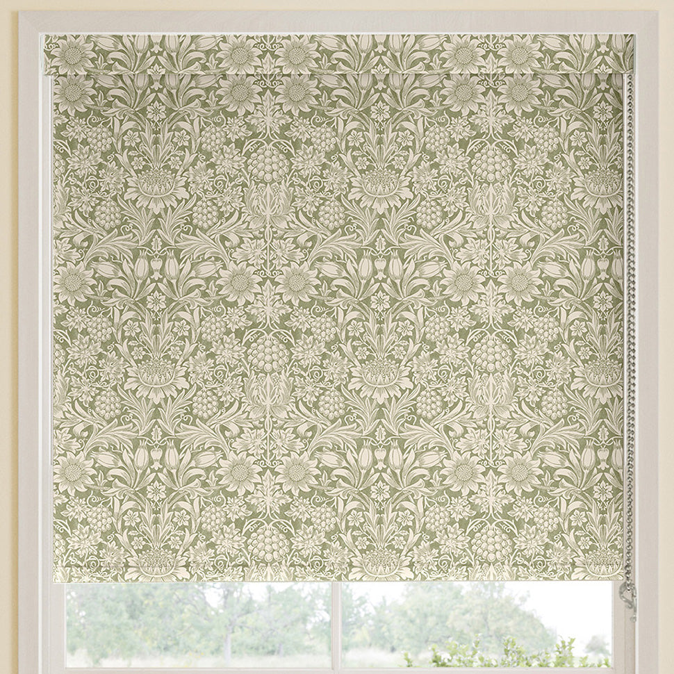 William Morris Sunflower Made to Measure Blackout Roller Blind Artichoke