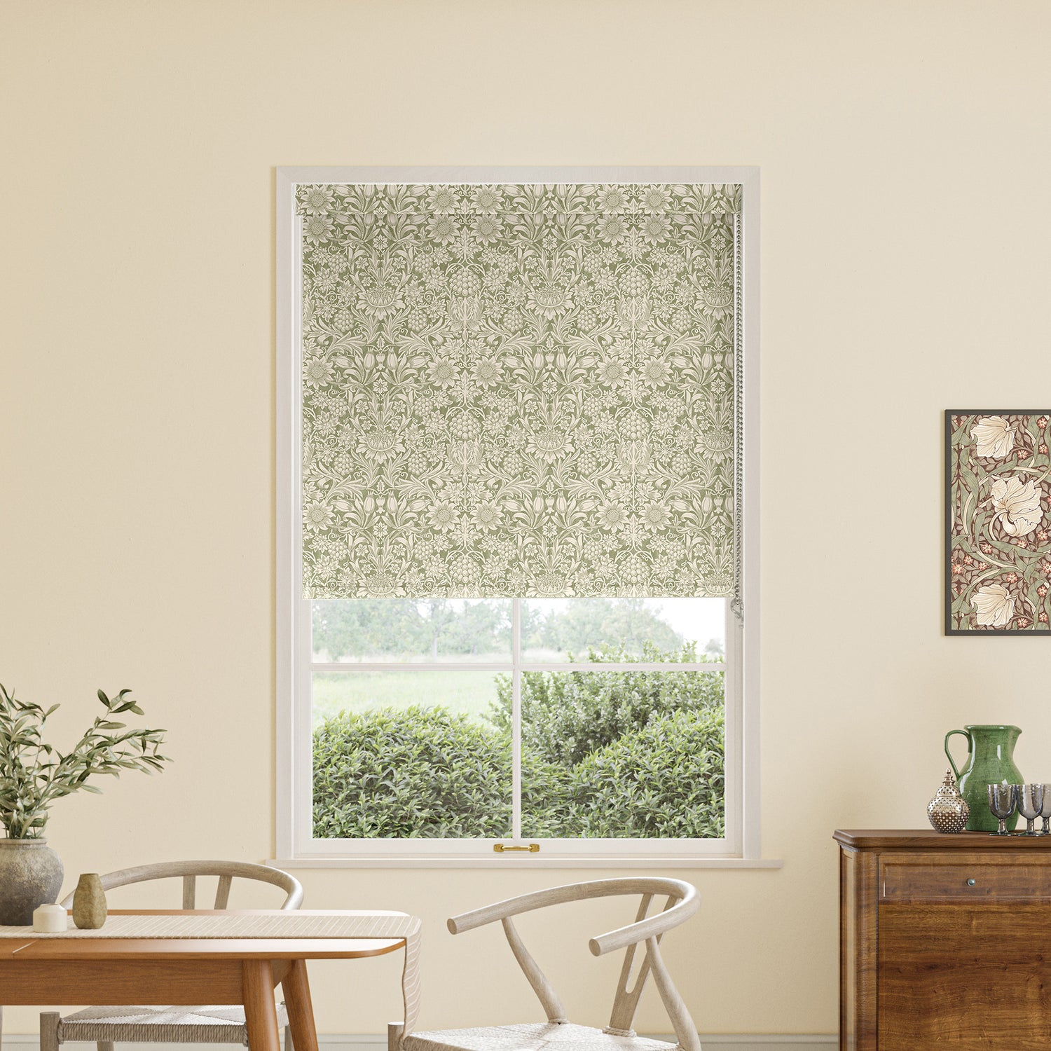 William Morris Sunflower Made to Measure Blackout Roller Blind Artichoke