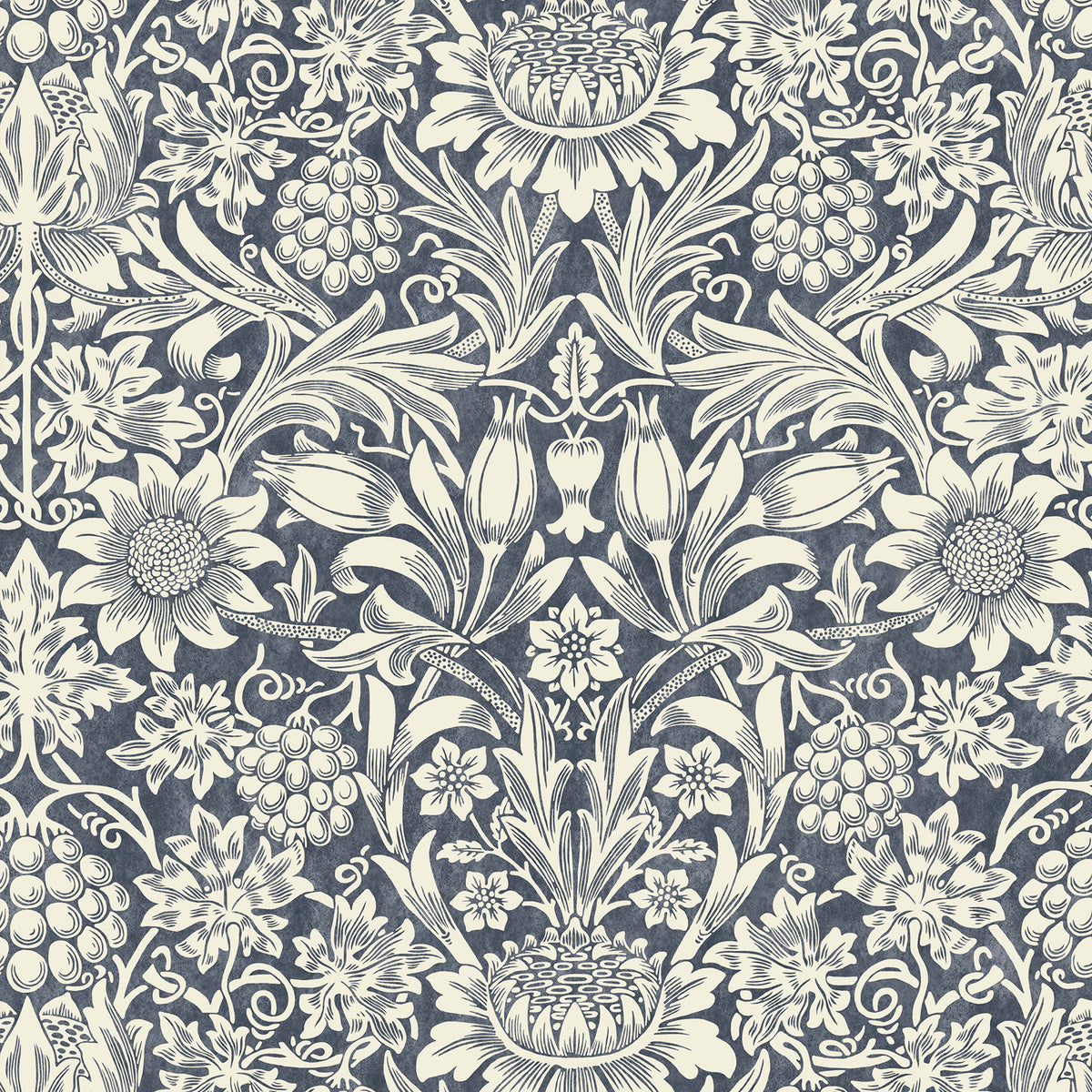 William Morris Sunflower Made to Measure Curtain Indigo