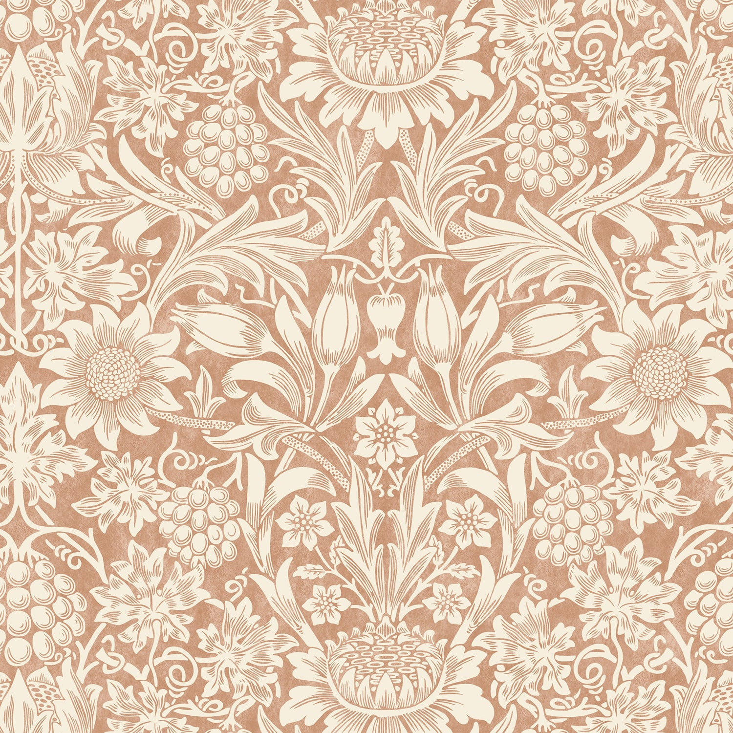 William Morris Sunflower Made to Measure Curtain Madder