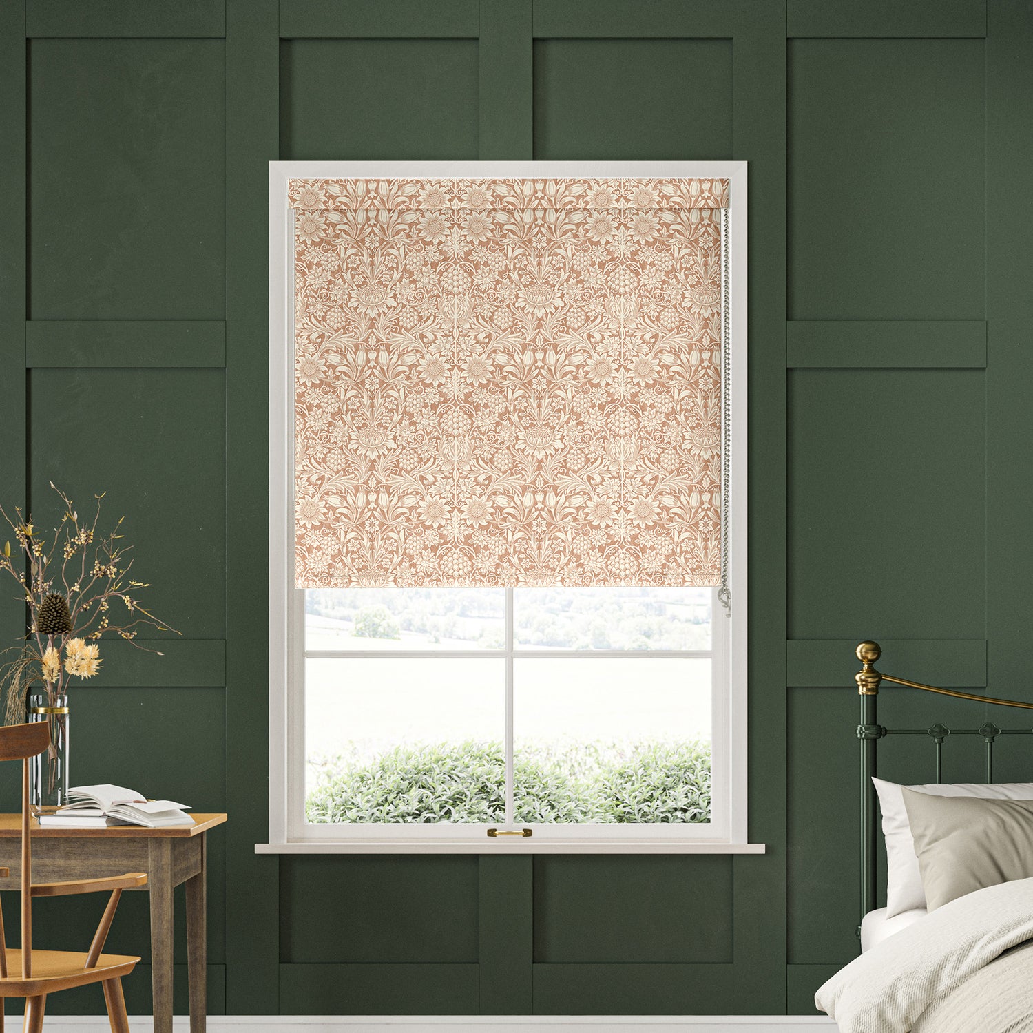 William Morris Sunflower Made to Measure Blackout Roller Blind Madder