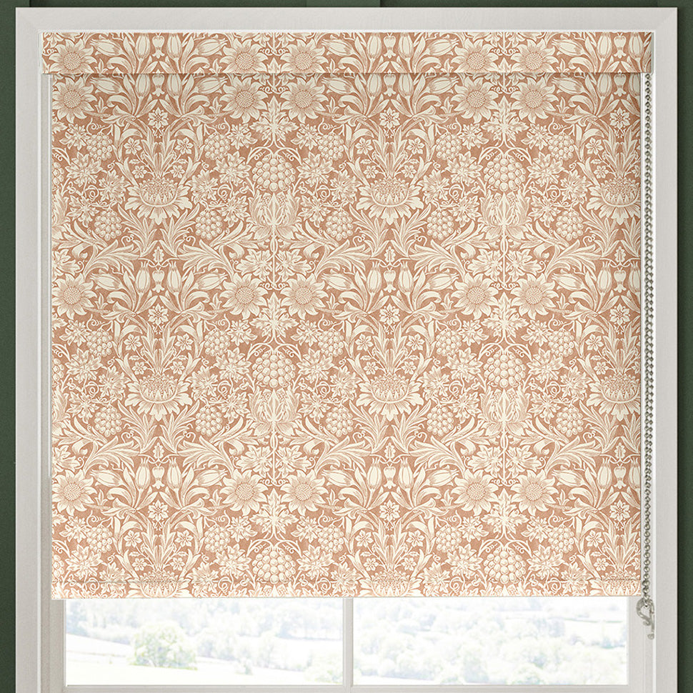 William Morris Sunflower Translucent Made to Measure Roller Blind Madder