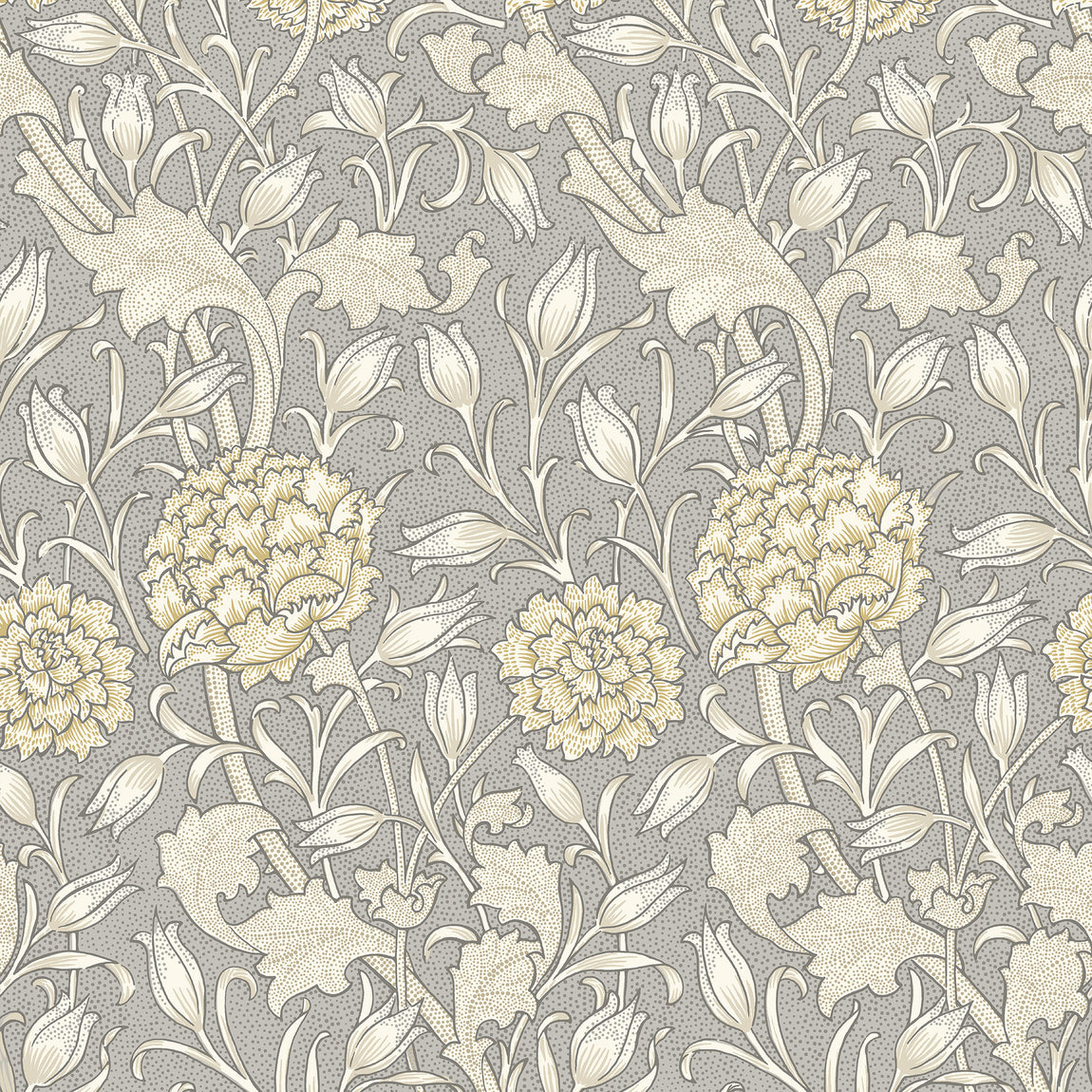 William Morris Wild Tulip Translucent Made to Measure Roller Blind Limestone