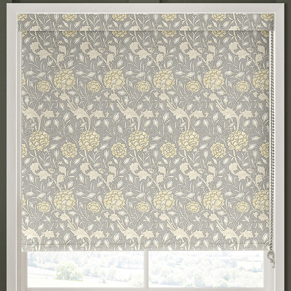 William Morris Wild Tulip Translucent Made to Measure Roller Blind Limestone