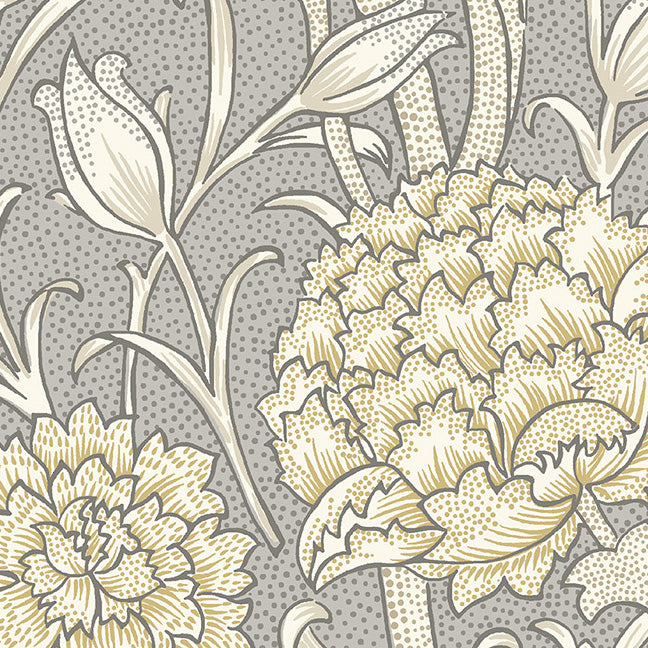 William Morris Wild Tulip Translucent Made to Measure Roller Blind Limestone