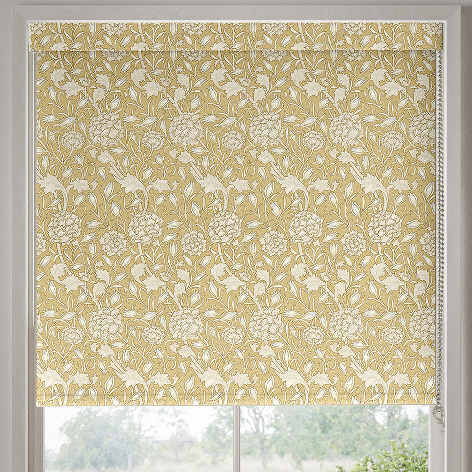 William Morris Wild Tulip Made to Measure Blackout Roller Blind Ochre