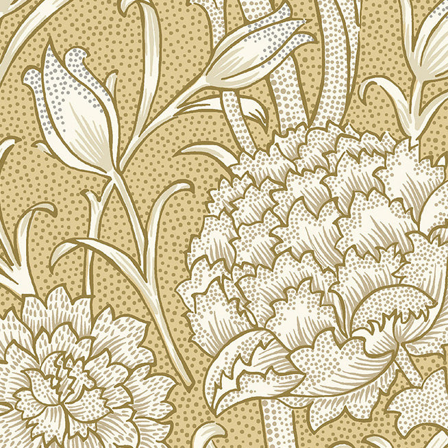 William Morris Wild Tulip Made to Measure Blackout Roller Blind Ochre
