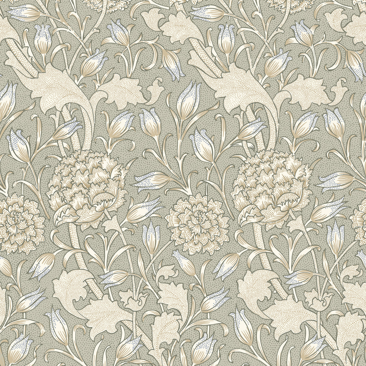 William Morris Wild Tulip Made to Measure Blackout Roller Blind Sage