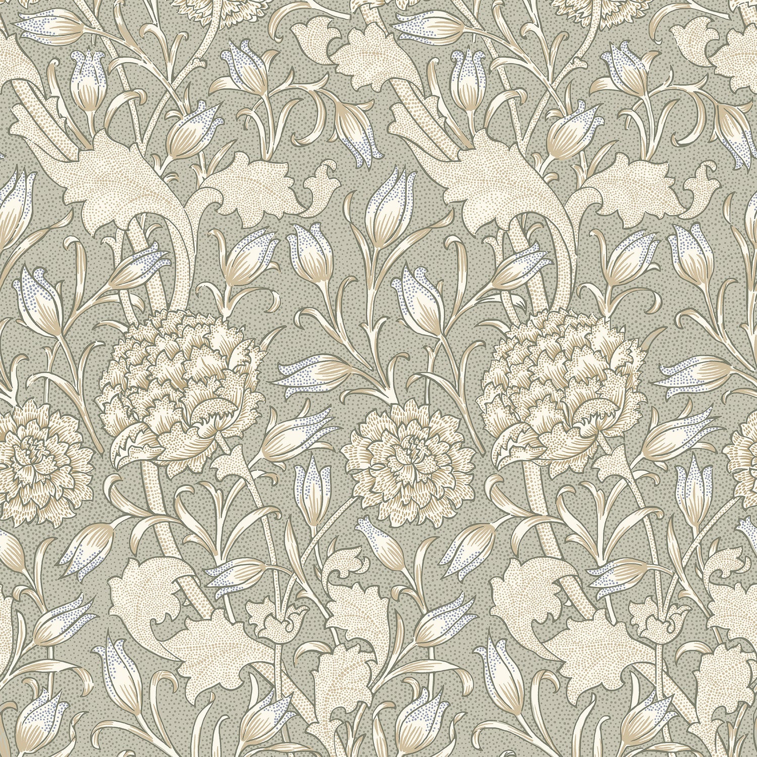 William Morris Wild Tulip Translucent Made to Measure Roller Blind Sage