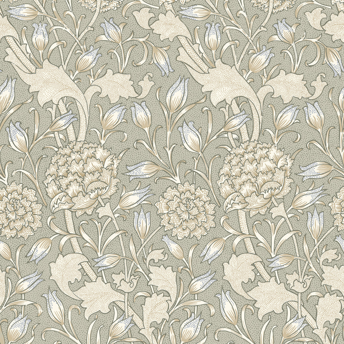 William Morris Wild Tulip Translucent Made to Measure Roller Blind Sage