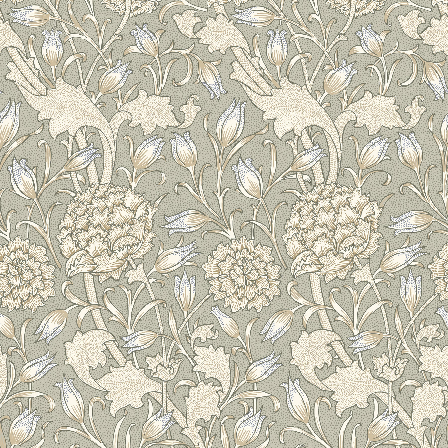 William Morris Wild Tulip Translucent Made to Measure Roller Blind Sage