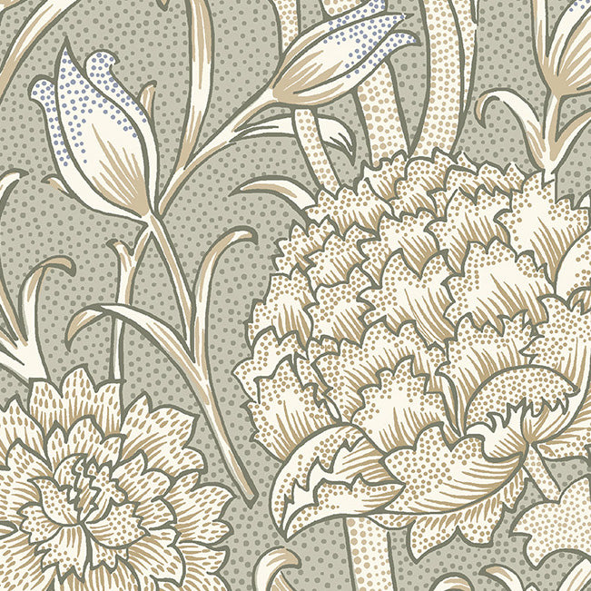 William Morris Wild Tulip Made to Measure Blackout Roller Blind Sage