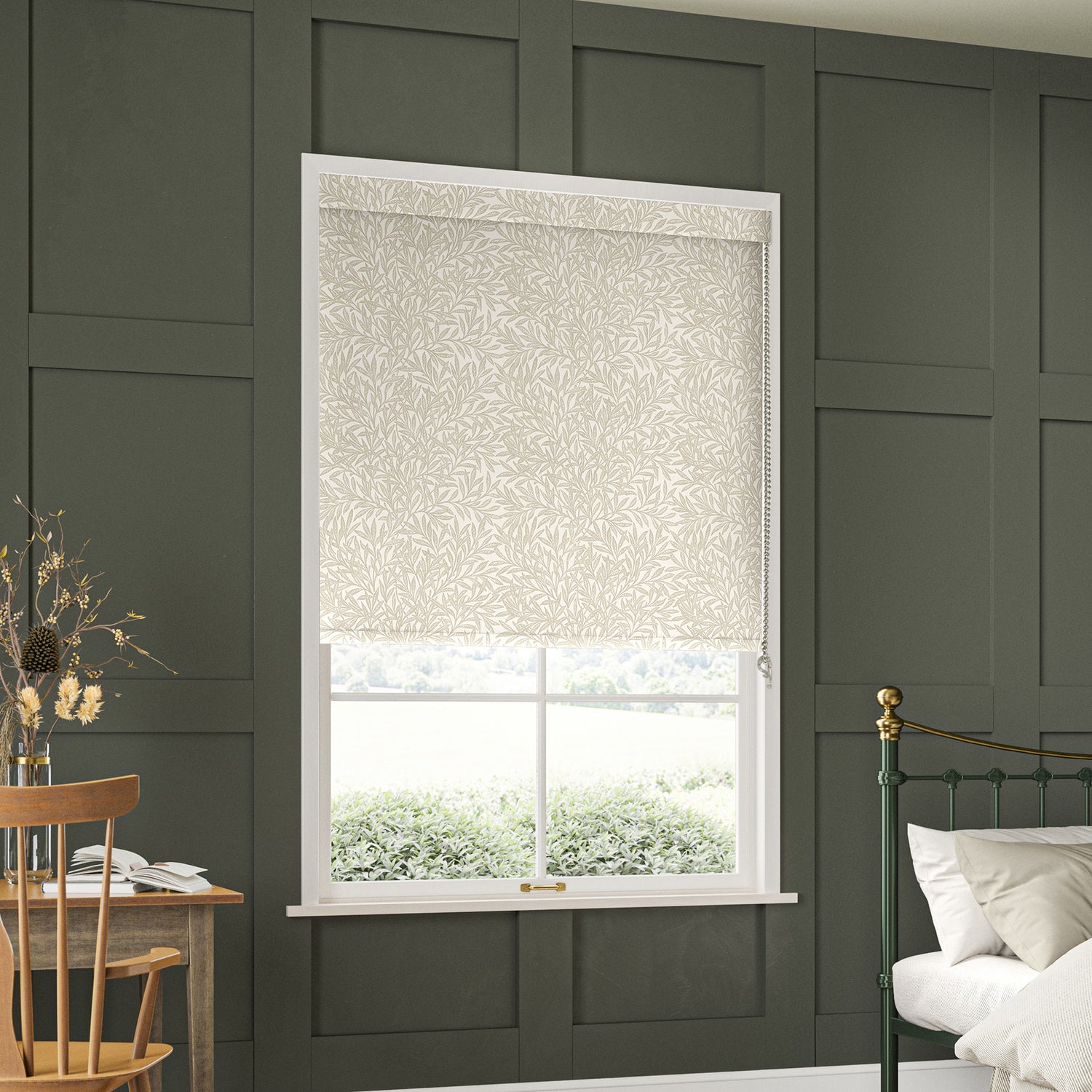 William Morris Willow Made to Measure Blackout Roller Blind Jute