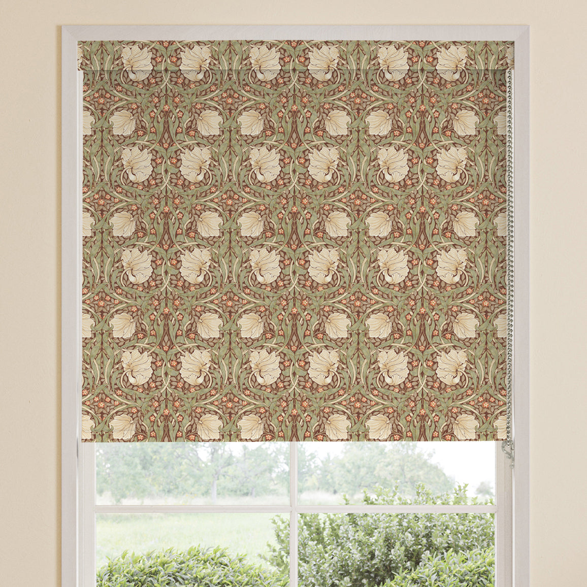 William Morris Pimpernel Blackout Made To Measure Roller Blind Brick