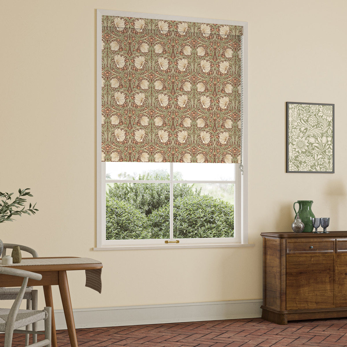 William Morris Pimpernel Translucent Made To Measure Roller Blind Brick