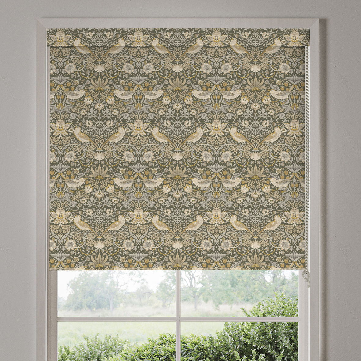 William Morris Strawberry Thief Translucent Made To Measure Roller Blind Flint