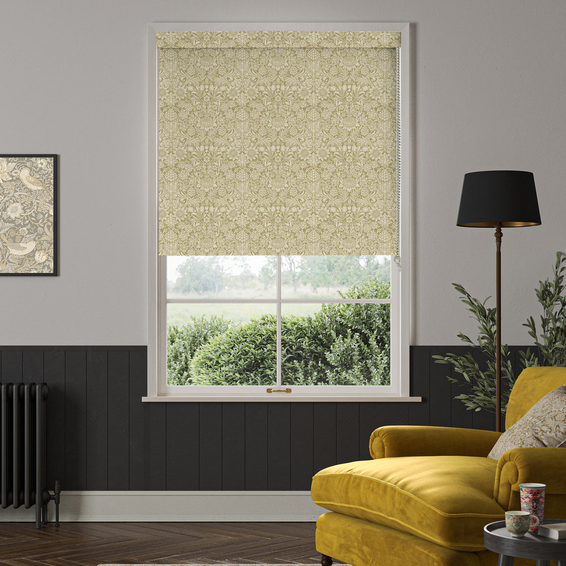 William Morris Sunflower Blackout Made To Measure Roller Blind Ochre