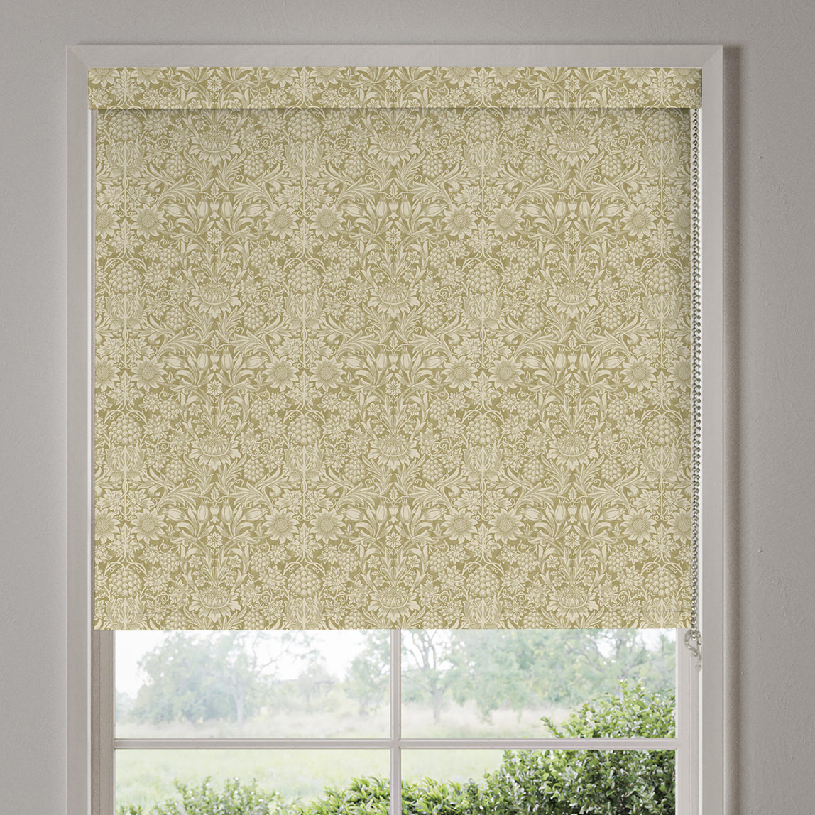 William Morris Sunflower Translucent Made To Measure Roller Blind Ochre