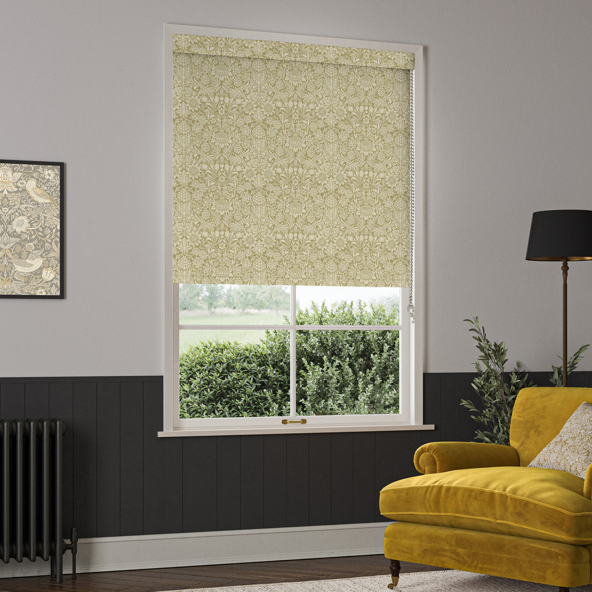 William Morris Sunflower Blackout Made To Measure Roller Blind Ochre