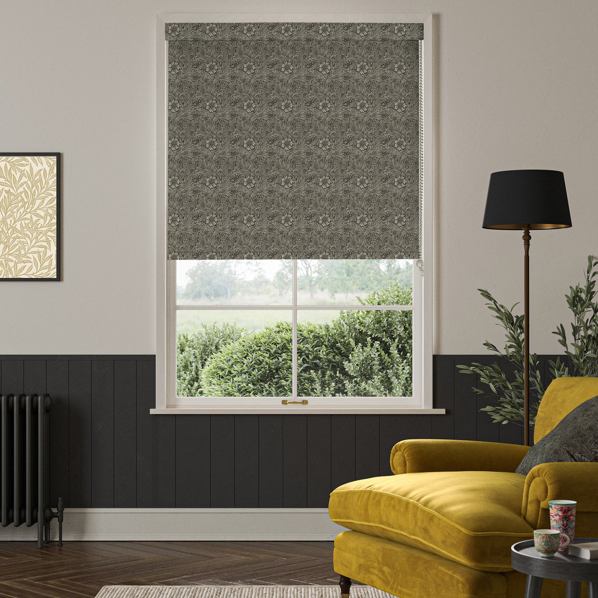 William Morris Marigold Translucent Made To Measure Roller Blind Iron