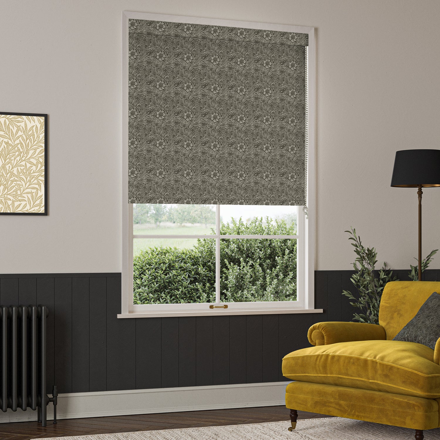 William Morris Marigold Blackout Made To Measure Roller Blind Iron