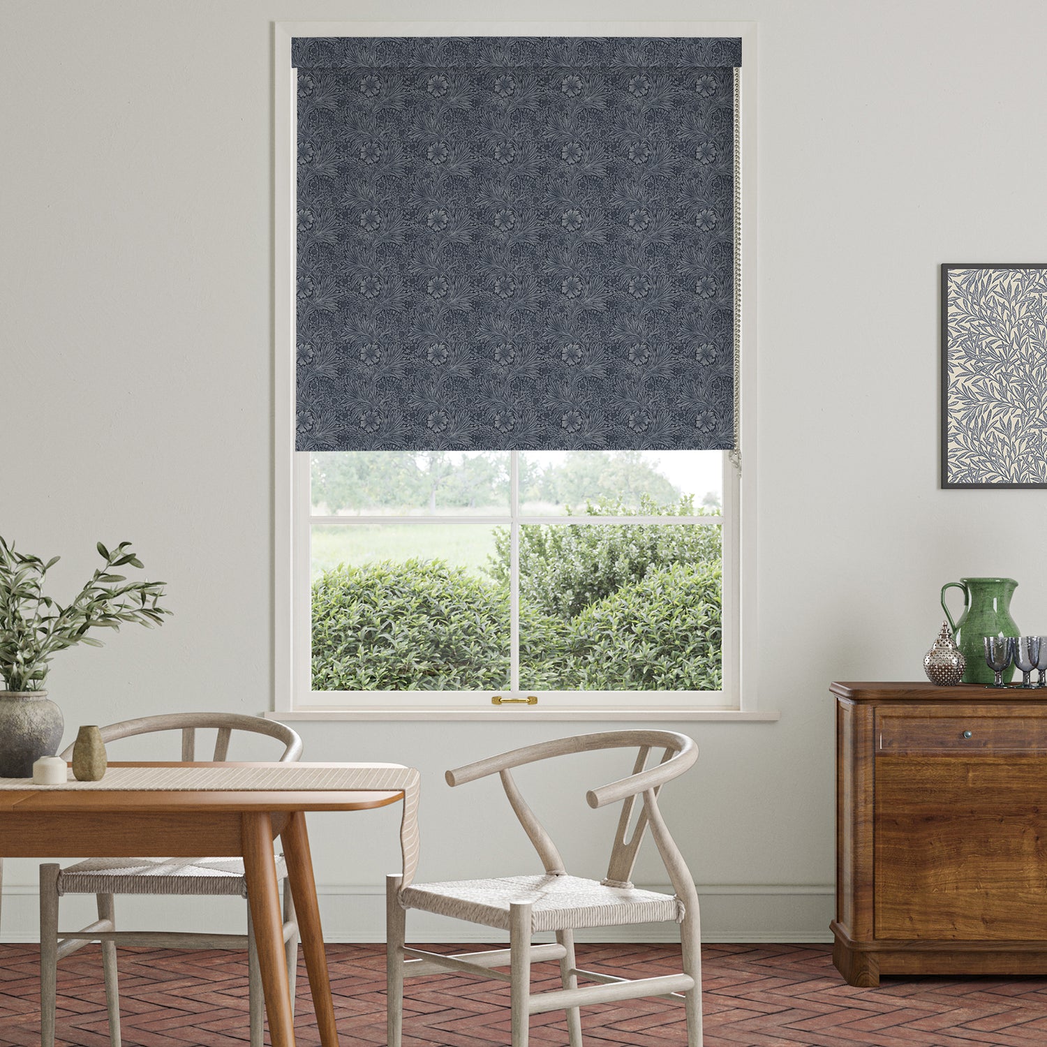 William Morris Marigold Blackout Made To Measure Roller Blind Indigo